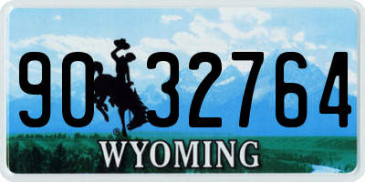 WY license plate 9032764
