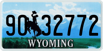WY license plate 9032772