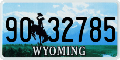 WY license plate 9032785