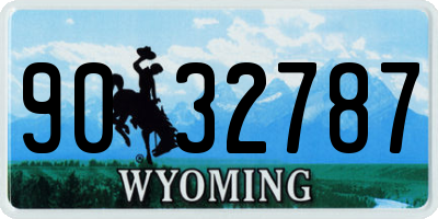 WY license plate 9032787