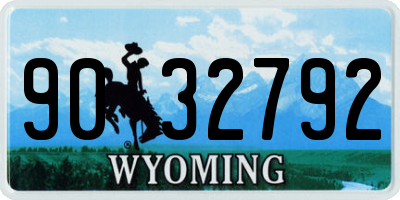 WY license plate 9032792