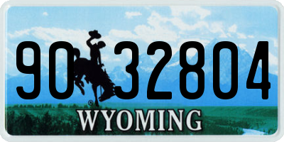 WY license plate 9032804