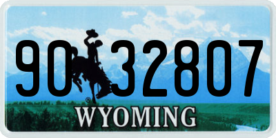 WY license plate 9032807