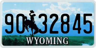 WY license plate 9032845
