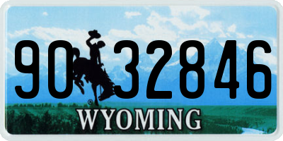 WY license plate 9032846