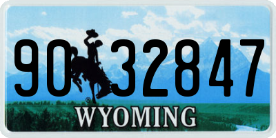 WY license plate 9032847
