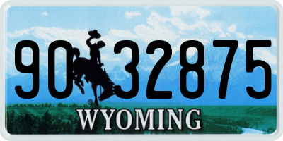 WY license plate 9032875