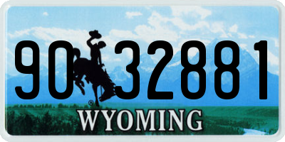 WY license plate 9032881