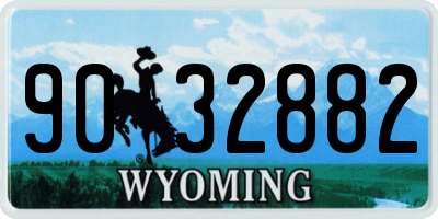 WY license plate 9032882