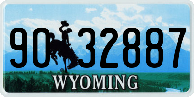 WY license plate 9032887