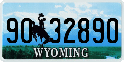 WY license plate 9032890