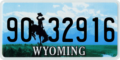 WY license plate 9032916