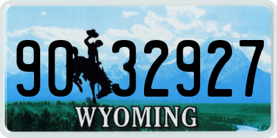 WY license plate 9032927