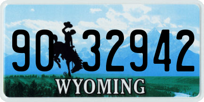 WY license plate 9032942