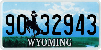 WY license plate 9032943
