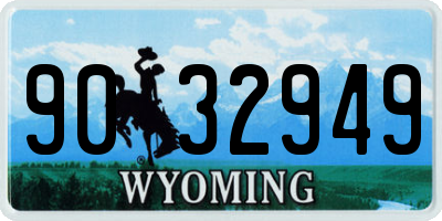 WY license plate 9032949