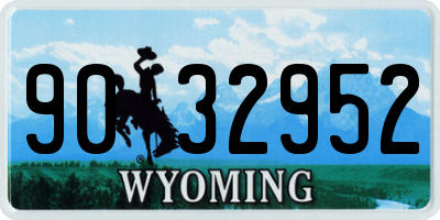 WY license plate 9032952