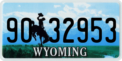 WY license plate 9032953