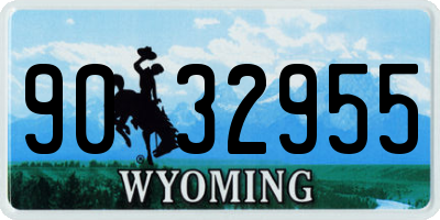 WY license plate 9032955