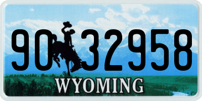 WY license plate 9032958