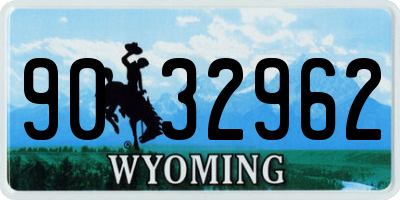 WY license plate 9032962