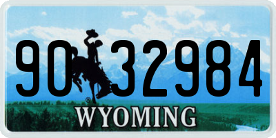 WY license plate 9032984