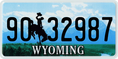 WY license plate 9032987