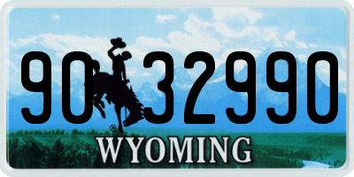 WY license plate 9032990