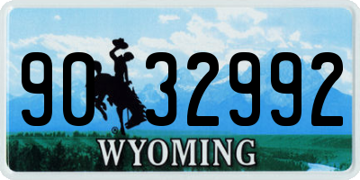 WY license plate 9032992