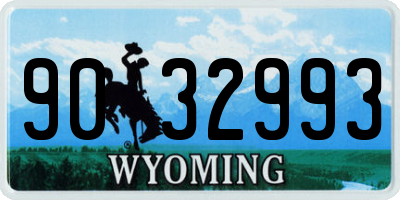 WY license plate 9032993