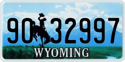 WY license plate 9032997