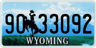 WY license plate 9033092