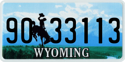 WY license plate 9033113