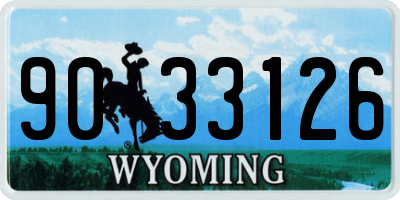 WY license plate 9033126