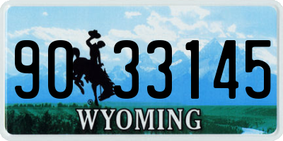 WY license plate 9033145
