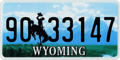 WY license plate 9033147