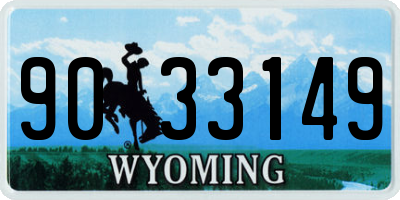 WY license plate 9033149