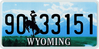 WY license plate 9033151