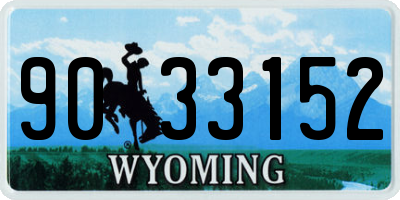 WY license plate 9033152