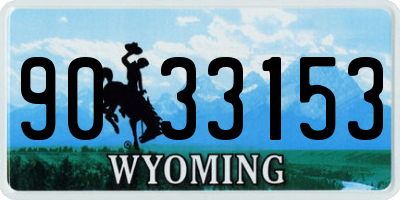 WY license plate 9033153
