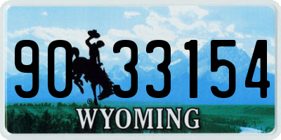 WY license plate 9033154
