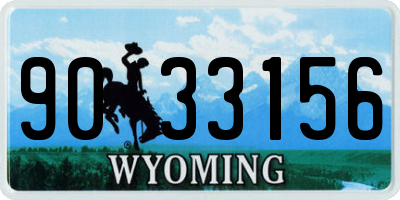 WY license plate 9033156