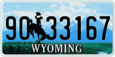 WY license plate 9033167