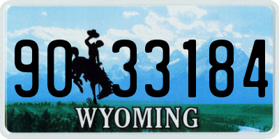 WY license plate 9033184