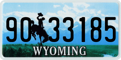 WY license plate 9033185