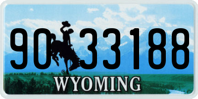 WY license plate 9033188