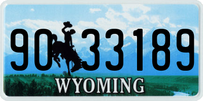WY license plate 9033189