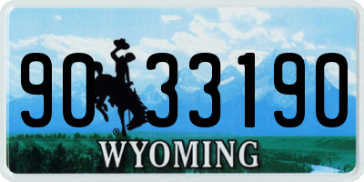 WY license plate 9033190