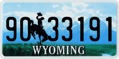 WY license plate 9033191