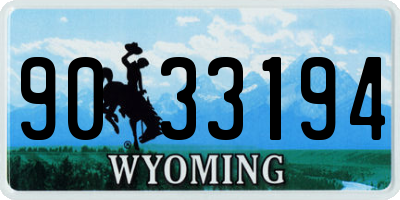 WY license plate 9033194